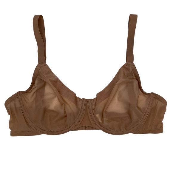 Intimissimi Sheer Mesh Bra Balconette underwire nude tan 34B bralette everyday - Picture 1 of 9